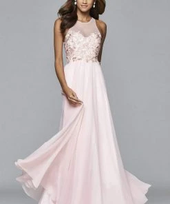 Formal Gowns Faviana - S7997 Long Chiffon Fit And Flare With Applique Top 9 Formal Gowns Faviana - S7997 Long Chiffon Fit And Flare With Applique Top