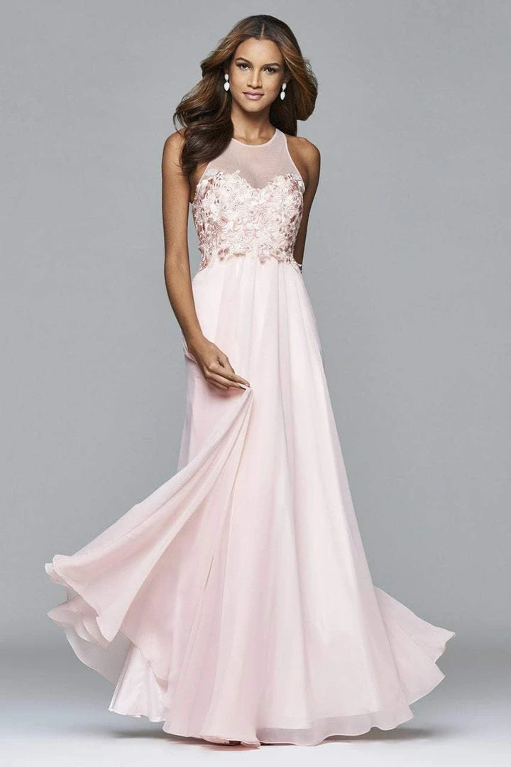 Formal Gowns Faviana - S7997 Long Chiffon Fit And Flare With Applique Top 5 Formal Gowns Faviana - S7997 Long Chiffon Fit And Flare With Applique Top