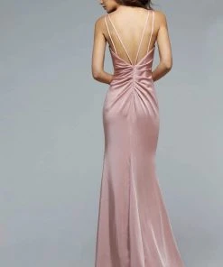 Formal Gowns Faviana - Satin Open Back With High Slit 7755 16 Formal Gowns Faviana - Satin Open Back With High Slit 7755