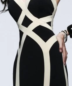 Faviana - Strapless Jersey Gown With Linear Pattern 7571 Formal Gowns 7 Faviana - Strapless Jersey Gown With Linear Pattern 7571 Formal Gowns