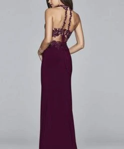 Faviana - Two Piece Lace High Halter Evening Dress 7967 - 1 Pc Black In Size 0 Available 8 Faviana - Two Piece Lace High Halter Evening Dress 7967 - 1 Pc Black In Size 0 Available