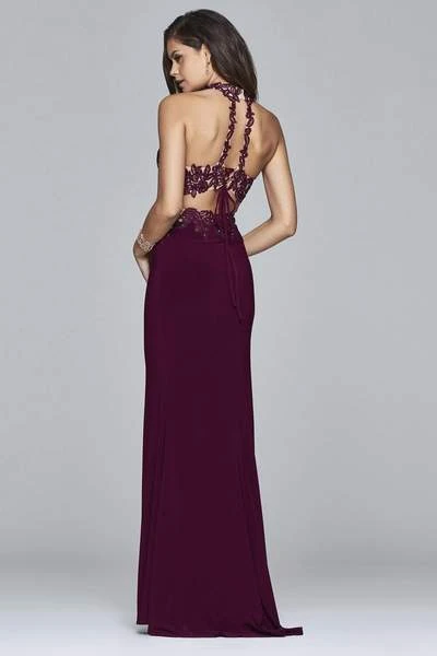 Faviana - Two Piece Lace High Halter Evening Dress 7967 - 1 Pc Black In Size 0 Available 5 Faviana - Two Piece Lace High Halter Evening Dress 7967 - 1 Pc Black In Size 0 Available
