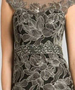 Formal Gowns Feriani Couture Illusion Bateau Embellished Evening Gown 18621 - 1 Pc Black In Size 6 Available