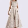 Feriani Couture - Embossed Floral Cap Sleeves High Low Dress 18662 - 1 Pc Stone In Size 6 Available Formal Gowns 1 Feriani Couture - Embossed Floral Cap Sleeves High Low Dress 18662 - 1 Pc Stone In Size 6 Available Formal Gowns