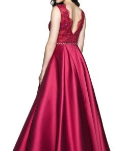 Blush By Alexia Designs Formal Gowns Flair Prom - 19057 Lace V-neck Mikado A-line Dress 7 Blush By Alexia Designs Formal Gowns Flair Prom - 19057 Lace V-neck Mikado A-line Dress