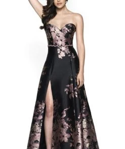 Blush By Alexia Designs Formal Gowns Flair Prom - 19100 Strapless Brocade Sweetheart A-line Dress