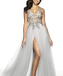 Blush By Alexia Designs Formal Gowns Flair Prom - 19104 Beaded Lace Tulle A-line Dress