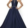 Blush By Alexia Designs Formal Gowns Flair Prom - 19105 Embellished Crepe Halter Ballgown