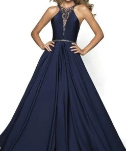 Blush By Alexia Designs Formal Gowns Flair Prom - 19105 Embellished Crepe Halter Ballgown