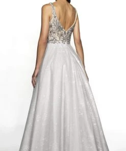 Blush By Alexia Designs Flair Prom - 19200 Lace Deep V-neck Tulle Ballgown Formal Gowns