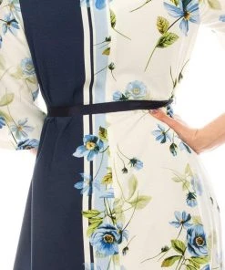 Gabby Skye - 19445M Quarter Length Sleeve Floral Dress Prom Dresses
