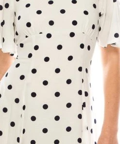 Gabby Skye - 19463M Flounce Sleeve Polka Dot A-Line Dress Cocktail Dresses