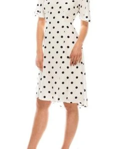 Gabby Skye - 19463M Flounce Sleeve Polka Dot A-Line Dress Cocktail Dresses