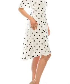 Gabby Skye - 19463M Flounce Sleeve Polka Dot A-Line Dress Cocktail Dresses