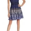 Gabby Skye - 56339MG Multi-Print Gradient Knit Lace A-Line Dress