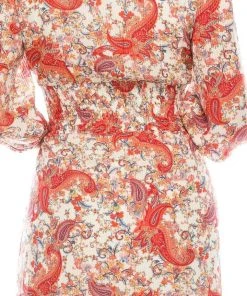 Prom Dresses Gabby Skye - 57372MG Floral Paisley Printed Faux Wrap Dress