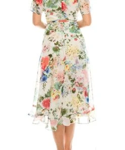 Gabby Skye - 57524MG Floral Faux Wrap Dress