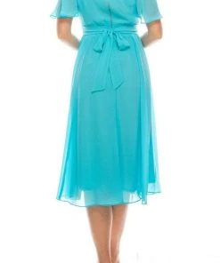 Gabby Skye - 91220MG Flutter Sleeve Chiffon A-Line Dress Cocktail Dresses