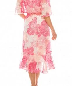 Gabby Skye - 95259MG Butterfly Sleeve Blouson Floral Chiffon Dress Cocktail Dresses