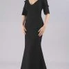 Formal Gowns Gia Franco - Elbow Sleeves V-Back Trumpet Gown 12102 1 Formal Gowns Gia Franco - Elbow Sleeves V-Back Trumpet Gown 12102