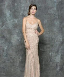 Colors Dress Glow By Colors - Embellished Sweetheart Sheath Dress G664 - 1 Pc Gold In Size 0 Available Formal Gowns