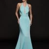 Colors Dress Glow By Colors - G774 Halter Cutout Bodice Faille Gown