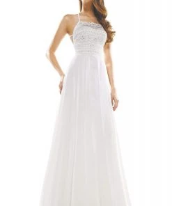 Colors Dress Glow Dress - G889 Strappy Sleeveless Lace Top Chiffon A-Line Gown Formal Gowns 26 Colors Dress Glow Dress - G889 Strappy Sleeveless Lace Top Chiffon A-Line Gown Formal Gowns