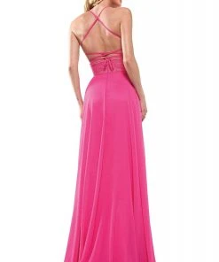 Colors Dress Glow Dress - G889 Strappy Sleeveless Lace Top Chiffon A-Line Gown Formal Gowns 21 Colors Dress Glow Dress - G889 Strappy Sleeveless Lace Top Chiffon A-Line Gown Formal Gowns