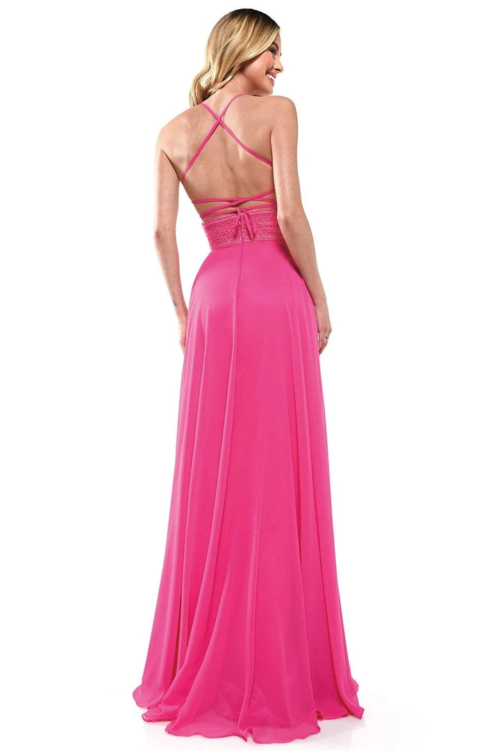 Colors Dress Glow Dress - G889 Strappy Sleeveless Lace Top Chiffon A-Line Gown Formal Gowns 8 Colors Dress Glow Dress - G889 Strappy Sleeveless Lace Top Chiffon A-Line Gown Formal Gowns