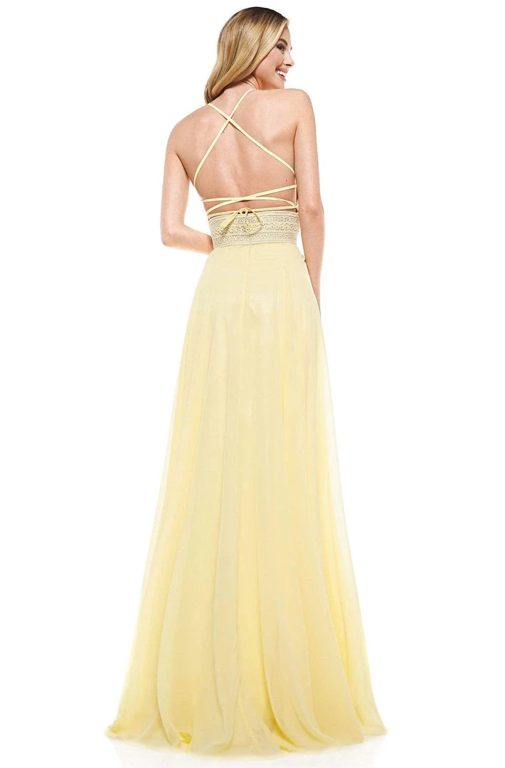 Colors Dress Glow Dress - G889 Strappy Sleeveless Lace Top Chiffon A-Line Gown Formal Gowns 16 Colors Dress Glow Dress - G889 Strappy Sleeveless Lace Top Chiffon A-Line Gown Formal Gowns