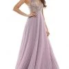 Colors Dress Glow Dress - G941 Crisscross Empire Waist Pleated Glitter Gown
