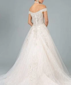 GLS By Gloria - GL1832 Embroidered Off-Shoulder A-line Gown