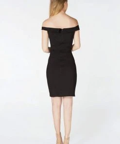 Cocktail Dresses Harper And Lemon - 22100 Fold Overlay Off Shoulder Sheath Dress 5 Cocktail Dresses Harper And Lemon - 22100 Fold Overlay Off Shoulder Sheath Dress