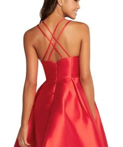 Cocktail Dresses Harper And Lemon - 22109 Sleek V-neck Short A-line Dress 7 Cocktail Dresses Harper And Lemon - 22109 Sleek V-neck Short A-line Dress