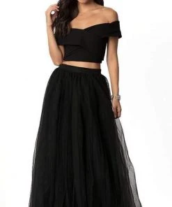 Formal Gowns Harper And Lemon - 221112 Two Piece Off Shoulder A Line Dress