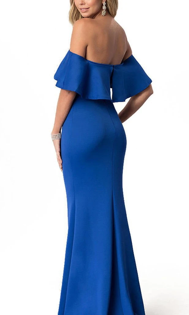 Harper And Lemon - 22257 Elegant Off-Shoulder Jersey Trumpet Dress 4 Harper And Lemon - 22257 Elegant Off-Shoulder Jersey Trumpet Dress
