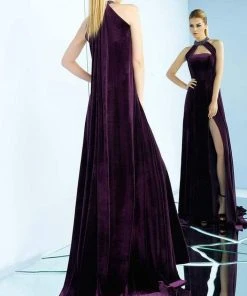 Ieena Duggal - 25646i Strapless Sheath With High Halter Cape