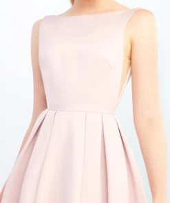 Ieena Duggal - 25945I Sleeveless Bateau Pleated Ballgown With Train