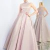Formal Gowns Ieena Duggal - 25957I Beaded High Halter Metallic Ballgown