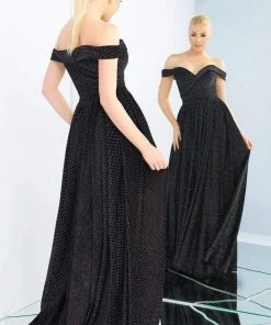 Ieena Duggal - 25959I Polka Dot Off-Shoulder A-Line Evening Gown 5 Ieena Duggal - 25959I Polka Dot Off-Shoulder A-Line Evening Gown