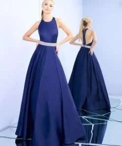 Ieena Duggal - 26021I Crystal Beaded Racerback A-Line Gown Formal Gowns 7 Ieena Duggal - 26021I Crystal Beaded Racerback A-Line Gown Formal Gowns