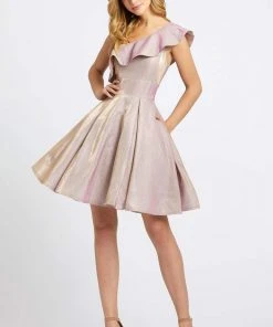 Cocktail Dresses Ieena Duggal - 26097I Ruffled Asymmetrical A-Line Cocktail Dress