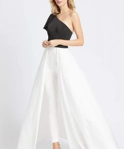 Ieena Duggal - 26191I Two Tone Asymmetric Jumpsuit With Overskirt Formal Gowns