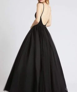 Formal Gowns Ieena Duggal - 26226I Plunged Back Glitter Tulle Ballgown