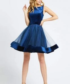 Plus Size Dresses Ieena Duggal - 48781I Fitted Bateau A-Line Cocktail Dress