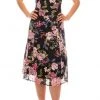 Ignite Evenings - 9112167 Floral Printed Bateau Neck A-line Dress Cocktail Dresses