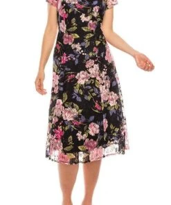 Ignite Evenings - 9112167 Floral Printed Bateau Neck A-line Dress Cocktail Dresses 8 Ignite Evenings - 9112167 Floral Printed Bateau Neck A-line Dress Cocktail Dresses