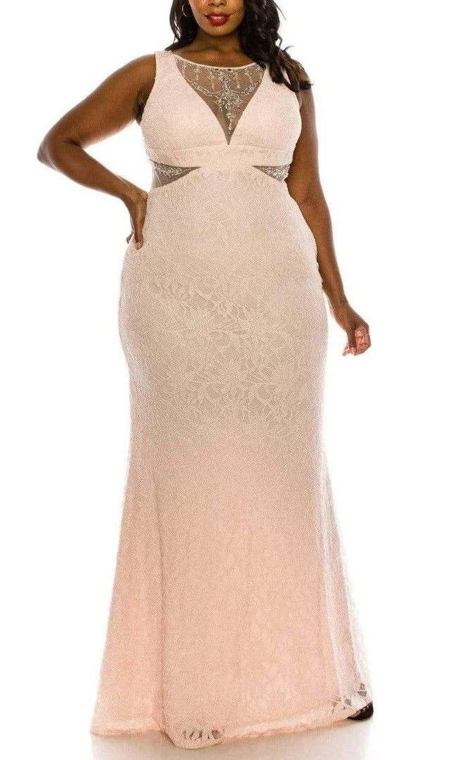 Ignite Evenings - IG119101 Illusion Neck And Back Lace Dress Formal Gowns 3 Ignite Evenings - IG119101 Illusion Neck And Back Lace Dress Formal Gowns