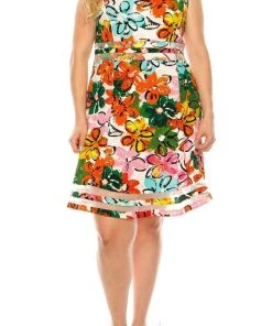 ILE Clothing - SCP5708 Bateau A-Line Knee-Length Dress