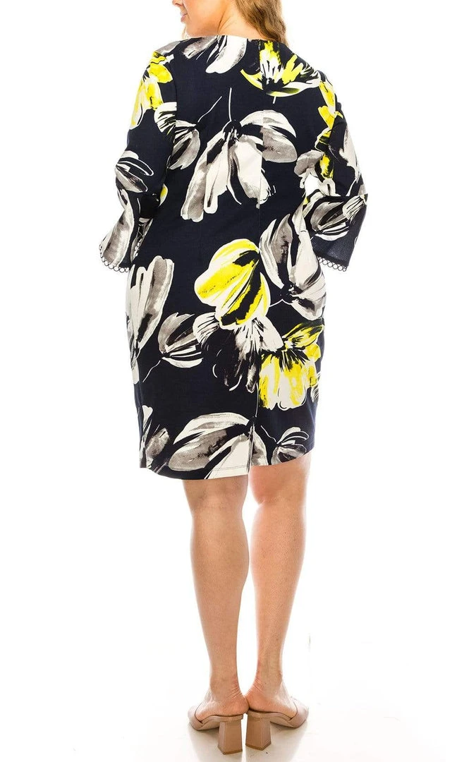 Plus Size Dresses ILE Clothing - SCP5901B Floral Printed Bateau Dress 7 Plus Size Dresses ILE Clothing - SCP5901B Floral Printed Bateau Dress